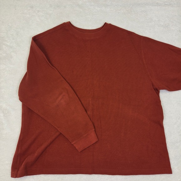 Roundtree & Yorke Other - Roundtree & Yorke Mens 2X Burnt Orange Ribbed Cotton Long Sleeve Crewneck Shirt